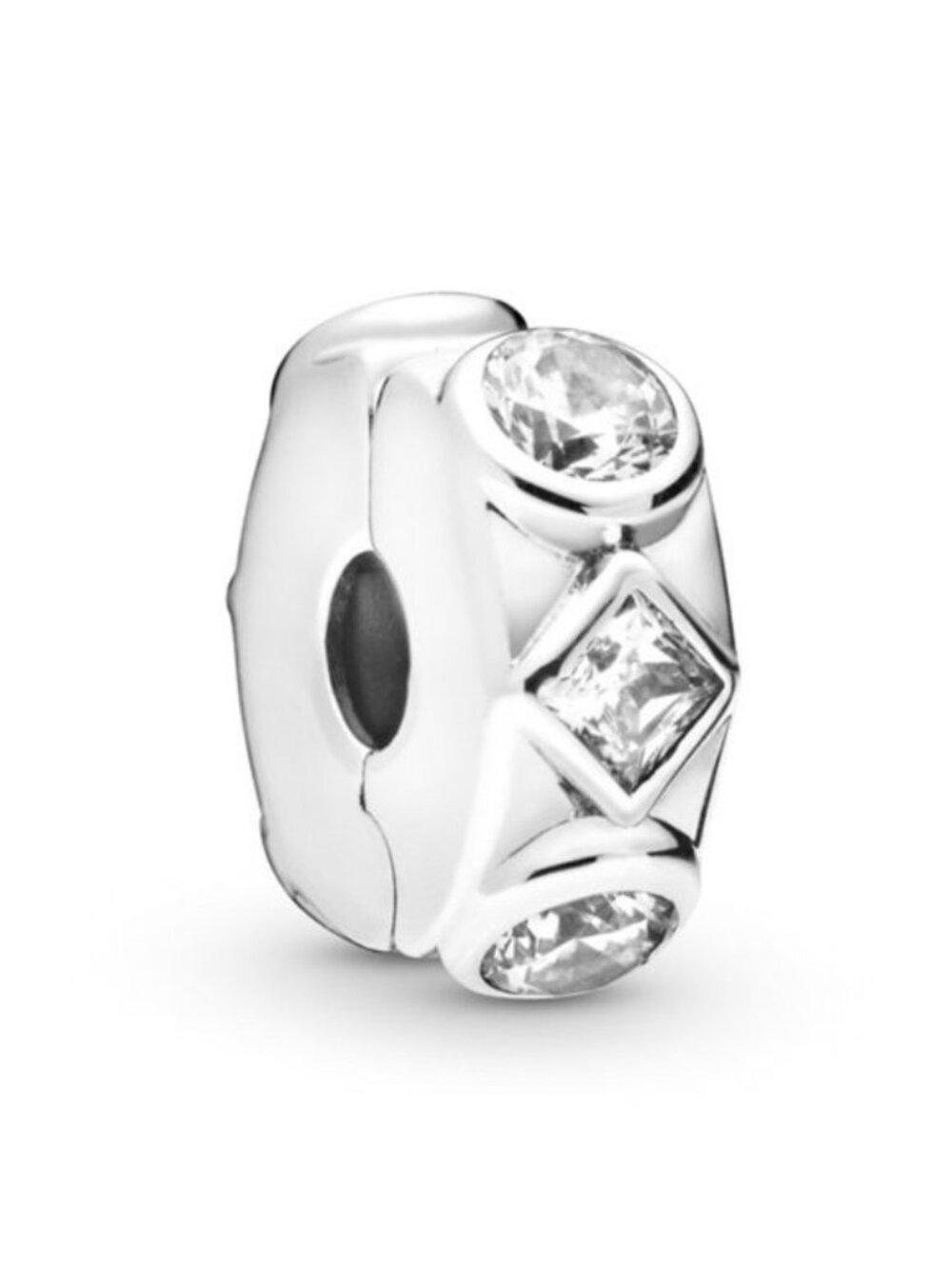 Pandora Sterling Silver Geometric Shapes Clip w/ CZ 798463c01